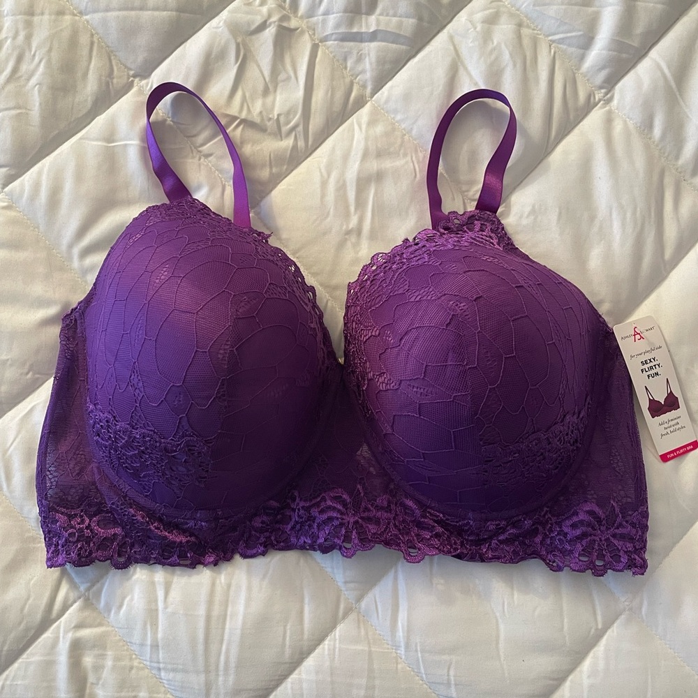 Purple Ashley Stewart Sexy Lace Bra